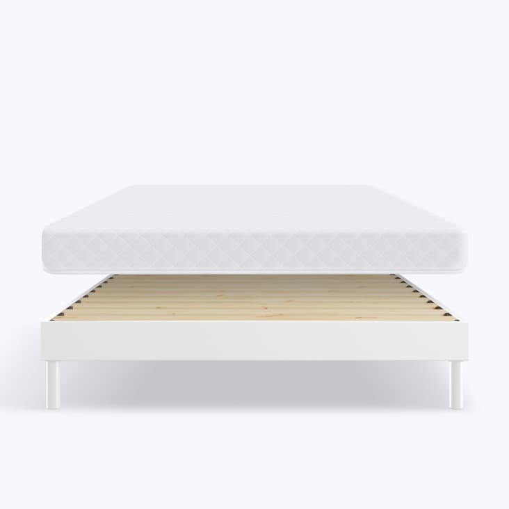 Ensemble Matelas Mémoire De Forme 16cm | Sommier Blanc 140x190cm ...