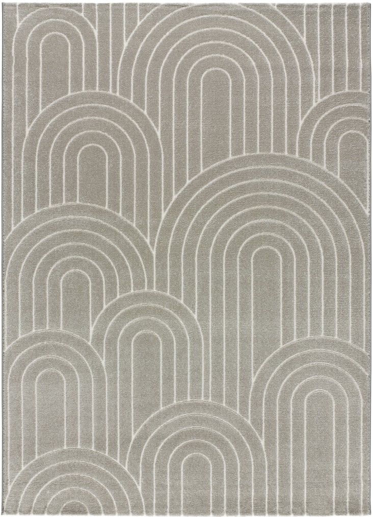 Alfombra geométrica, gris, 120X170 cm
