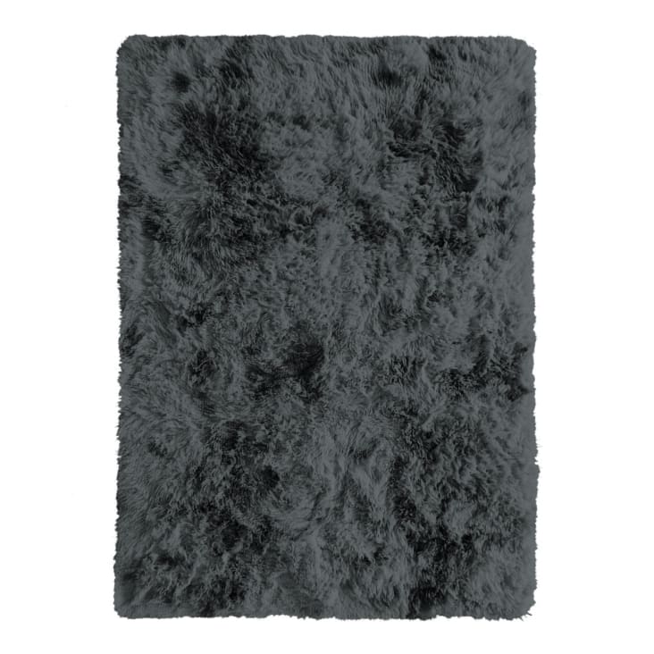 Tapis shaggy effet tie and dye gris foncé 160x230
