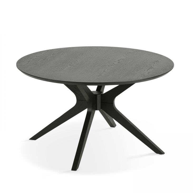 Tavolino basso rotondo in legno 80 cm nero Dotty