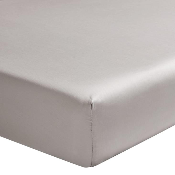 Drap housse en satin de coton lune 160x200