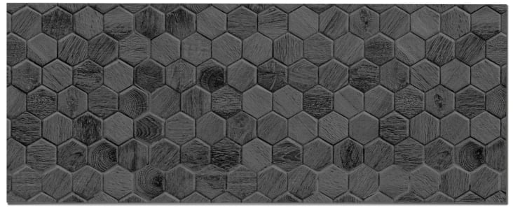 Frente de Cocina Azulejo Hexagonal Negro 40x300 cm