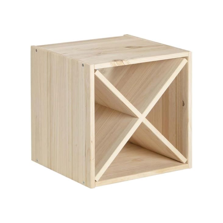 Porte bouteilles pour plan de travail en bois de saule - 12 bouteilles  Couleur bois Wadiga