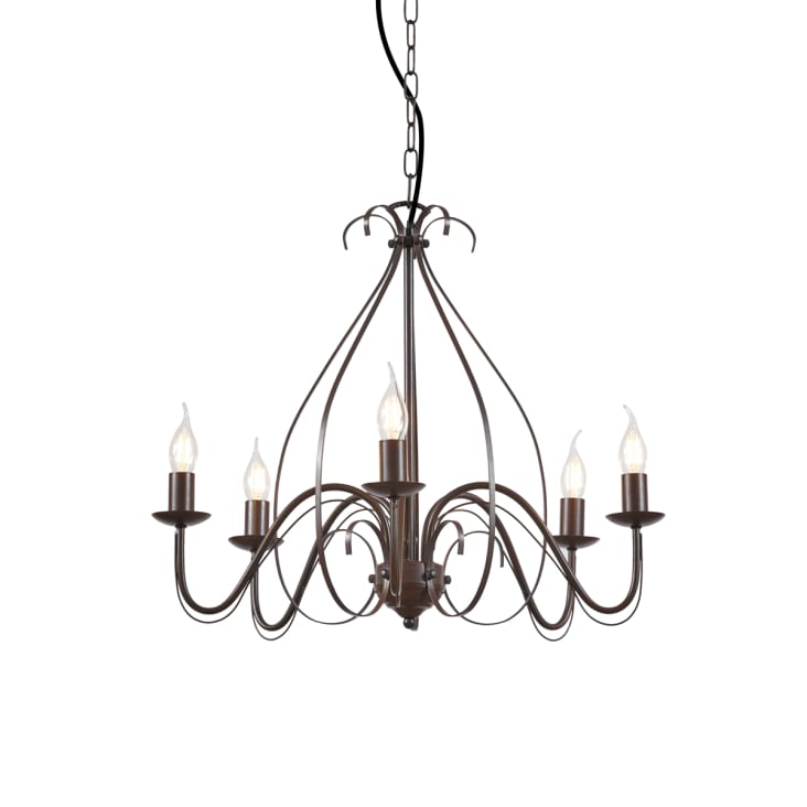 Lumetto Lampe de Chevet Classique Rouille Brun Avec Verre Giorgia / Lt