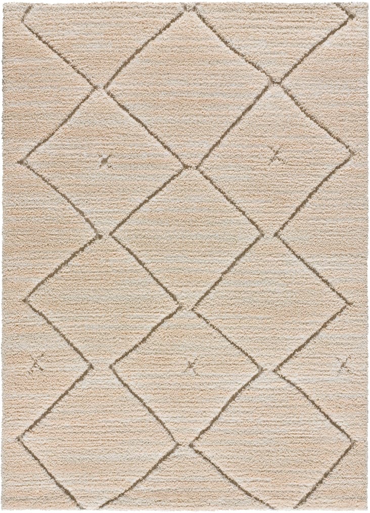 Tapis design scandinave texturé dans les tons beiges, 80x150 cm