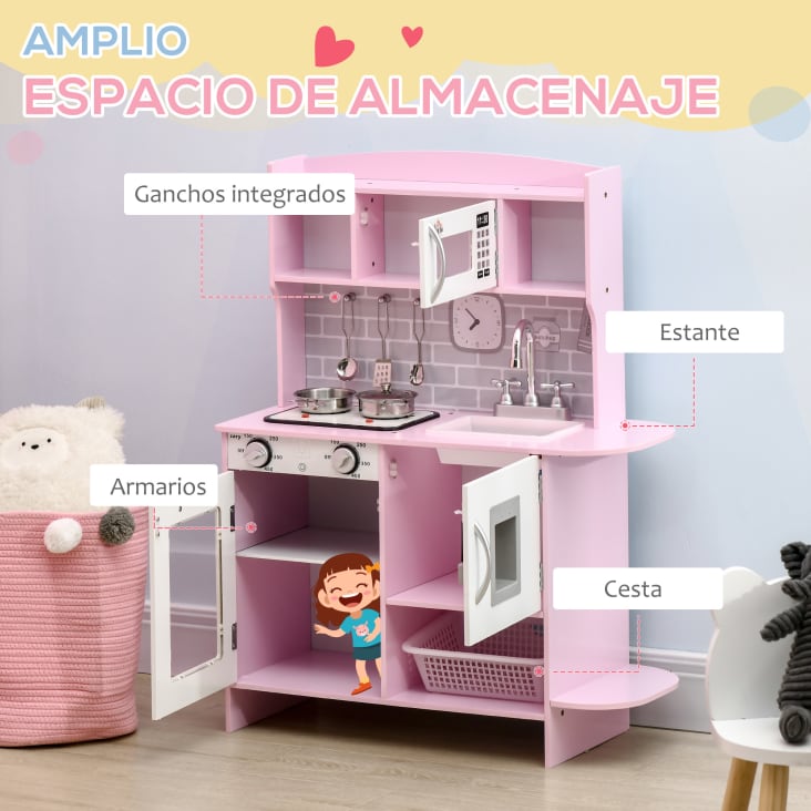 Cocina de Juguete Rosa 70x29x90cm | Maisons du Monde Cocina de Juguete Rosa 70x29x90cm | Maisons du Monde