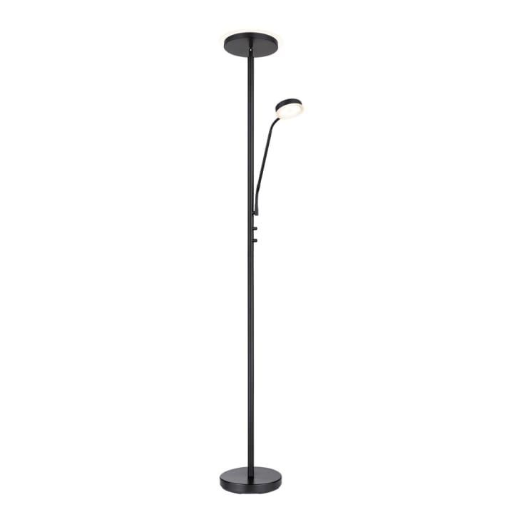 LEPOWER Lampada Da Terra Moderna A LED 9W Con Luci Lettura 5W Regolabili - 3000K Calda, Metallica
