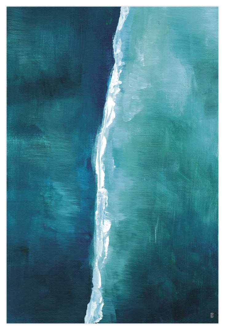 Stampa astratta dell'onda del mare, senza cornice. 70x50 cm