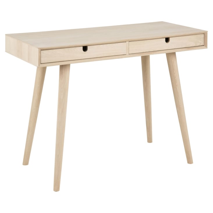 Bureau Diner en panneau de particules avec 2 tiroirs - Beige