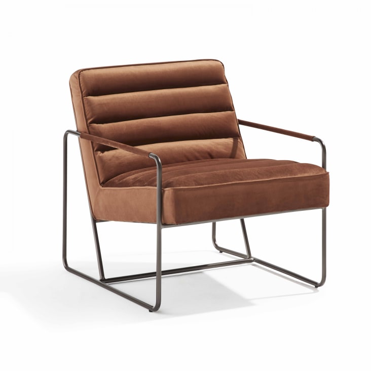 Gepolsterter Sessel mit Messingfuß Braun Hartchy | Maisons du Monde | Stühle