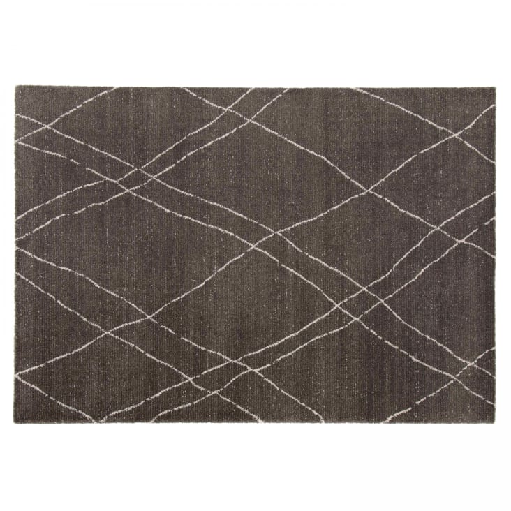 Tapis berbère gris et blanc 200 x 290 cm