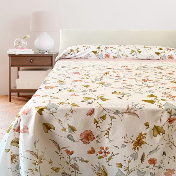 Juego de sábanas 100% sostenible blanco 3 piezas cama 135 cm | Maisons