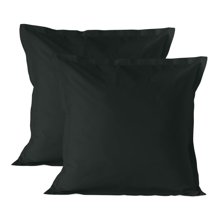 Funda de almohada 100% Algodón Negro 60x60 (x2) BASIC