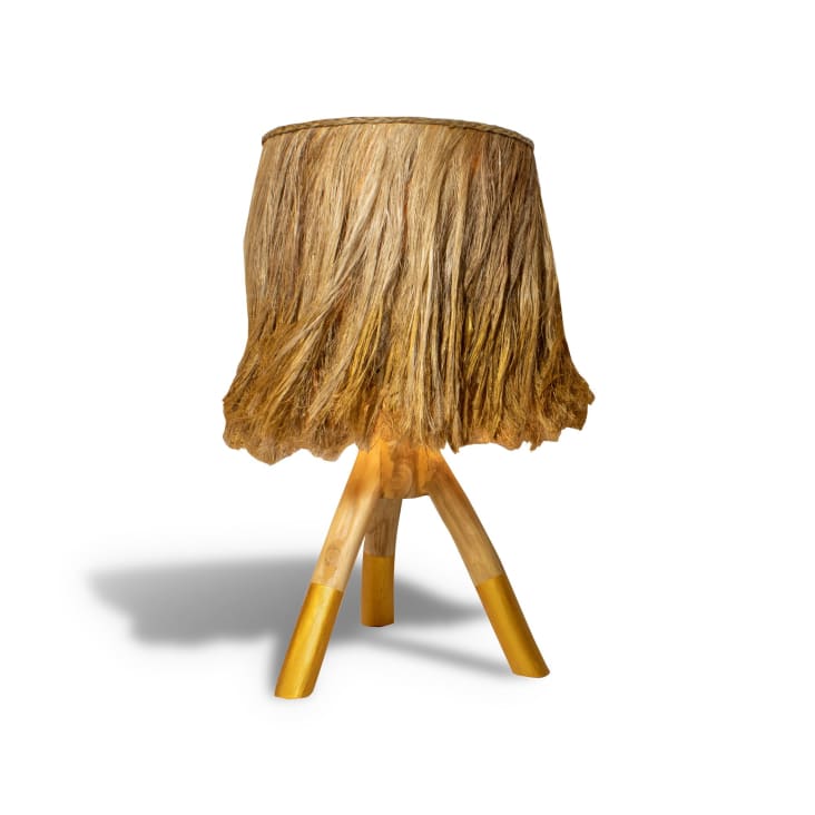 Lampe de table en bois naturel