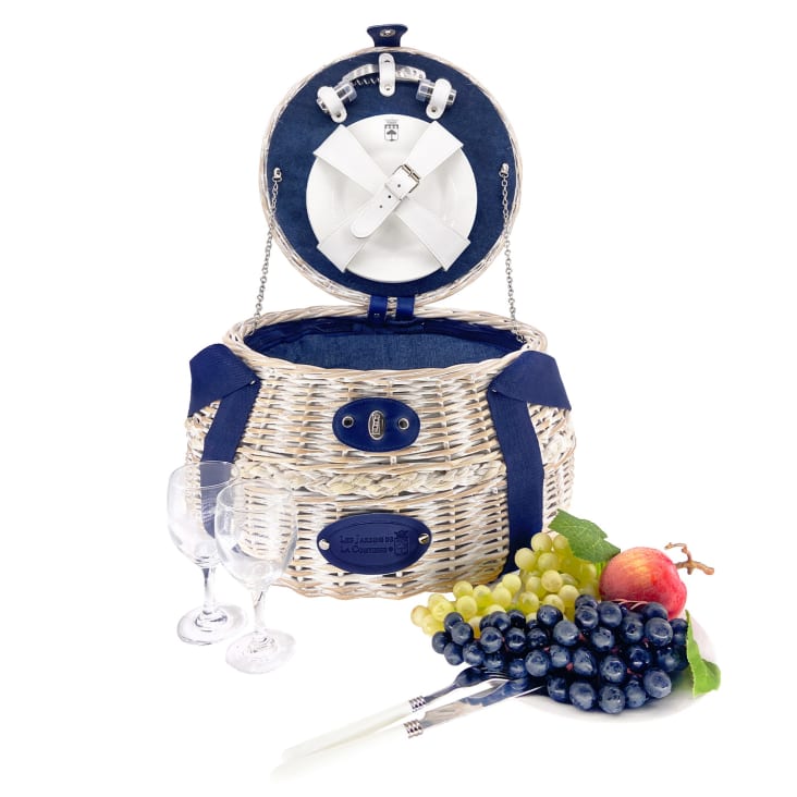 PICNIC TIME Promenade Cestino Da Picnic Per 2 Persone, In Tela Beige E Salice, Con Set Di Stoviglie, Bicchieri E Piatti - 4