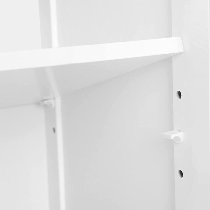 Meuble de rangement blanc 2 portes persiennes et 1 niche L60 x H80cm