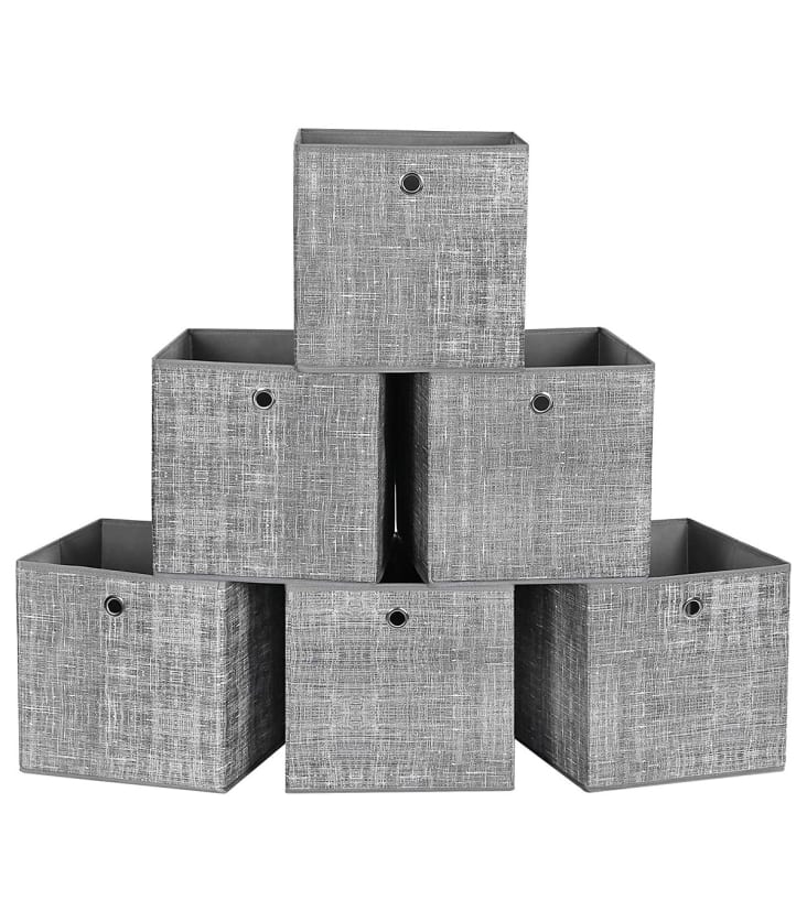 Cube de rangement intissé 28x28cm - Lot de 2 - Gris
