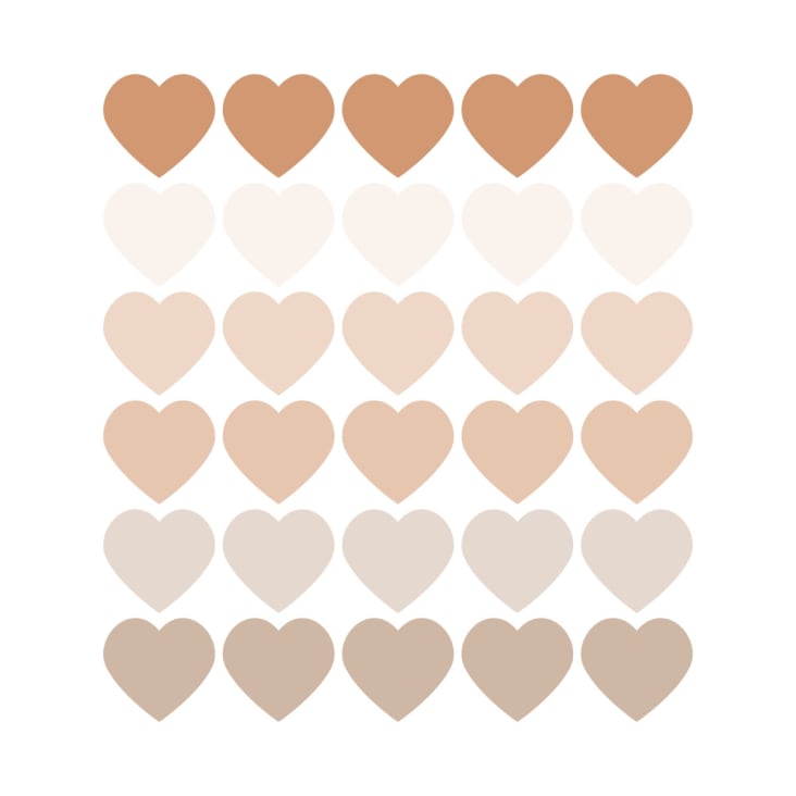 Stickers adesivi in vinile cuori marrone e beige HEARTS1