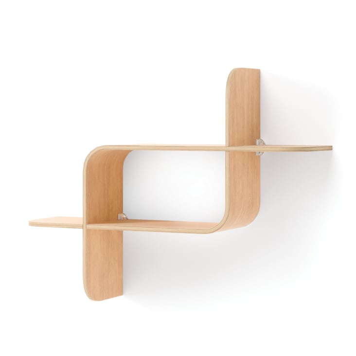 Support Mural Skateboard – Paire D’étagères En Bois Naturel 26,5 Cm, Montage Sans Perçage, Design Déco Pour Chambre, Garage Ou Magasin