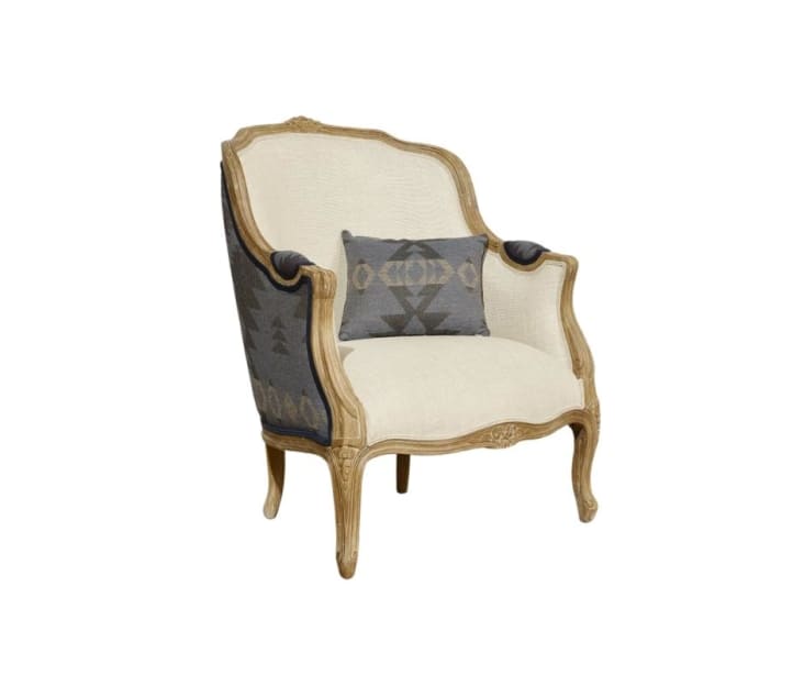 Fauteuil Club, fauteuil en cuir et coton de chez Aubry Gaspard