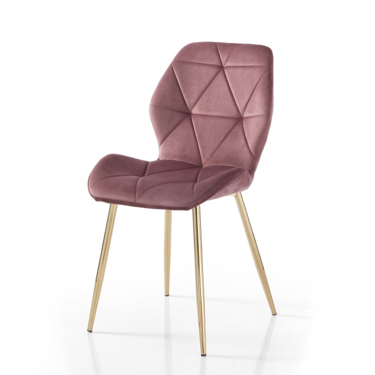 Set 4 sedie in tessuto effetto velluto rosa cipria cm. H.87 L.49 P