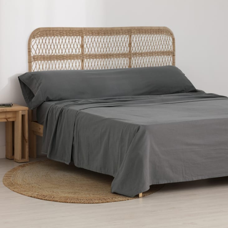 Juego de sábanas franela anthracite cama de 135 100% algodón