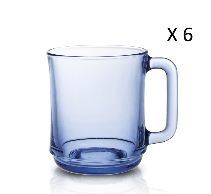 6er Set Tassen 31cl aus robustem, marineblau gefärbtem gehärtetem Glas Lys