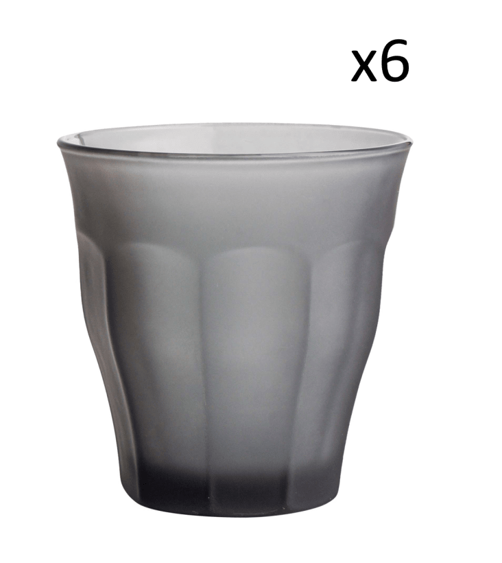 Set da 6-Bicchiere da acqua 25 cl in vetro temperato grigio satinato Le  picardie®