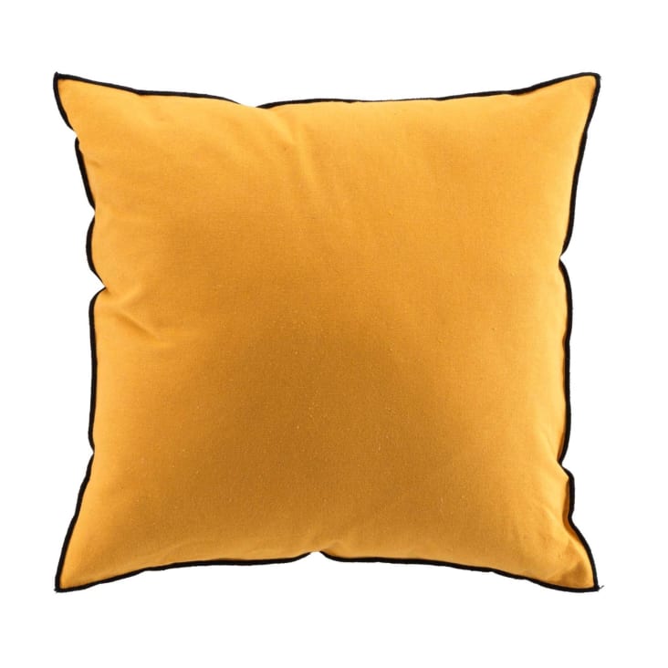 Coussin d'assise matelassé coloris jaune en coton polyester - 46 x