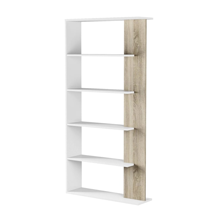 Libreria Moderna 5 Ripiani Bianco Rovere