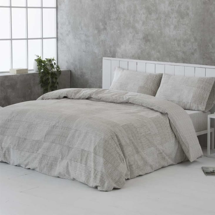 Funda nórdica 100% algodón beige 240x220 cm cama 150 LEZO | Maisons du Monde