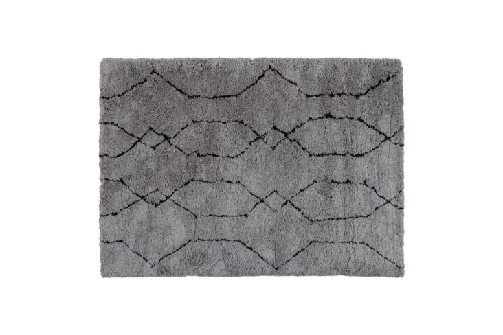 Grand tapis en polyester gris clair et noir Nové Woood - 300cm