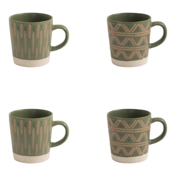 Lot de 2 tasses beige en terracotta h7,5x11x8cm YUKA