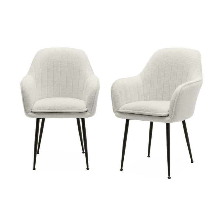 Lot de 2 fauteuils de tables en microfibre aspect cuir vieilli