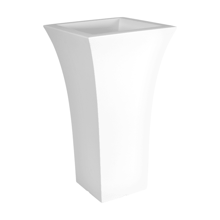 Vaso in resina da esterno e interno bianco 48x48x85H cm