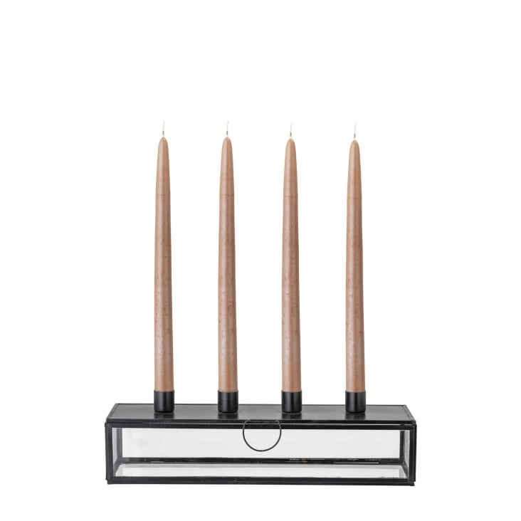 Photophore En Verre Transparent En Forme De Lampe, Chandelier En Verre