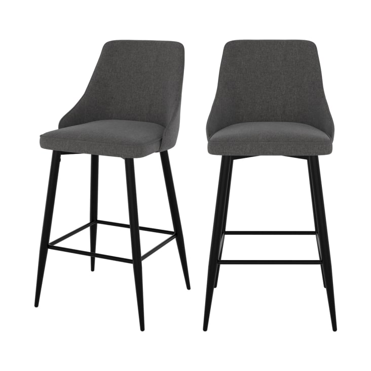 Set 2 sgabelli KIEL in tessuto grigio scuro | Leroy Merlin