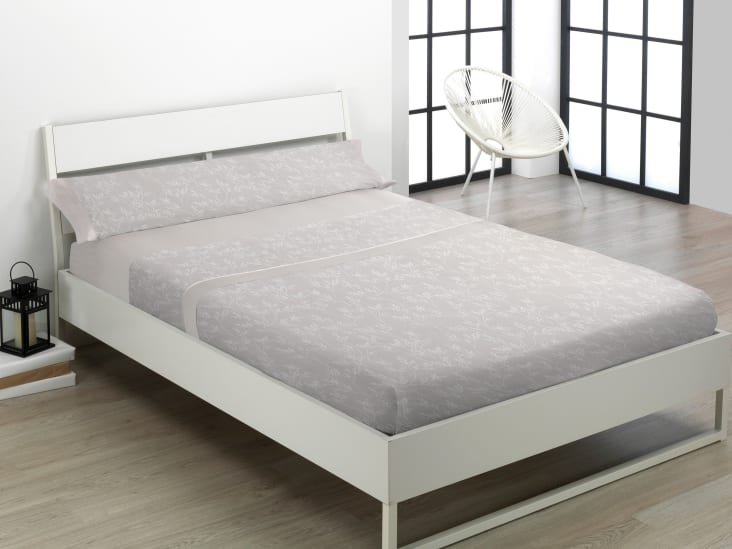 Juego de s banas franela 3 piezas cama 105 cm. Modelo ramas Beige