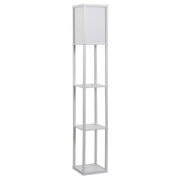 Lámpara de pie con estantes 26 x 26 x 160 cm color blanco