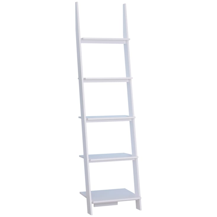 Estantería escalera de 189 cm de alto fabricada en aglomerado de color  blanco GLmeble 452