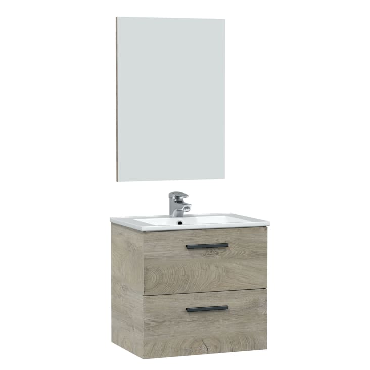 Mueble de baño con 2 cajones, diseño blanco Boracay