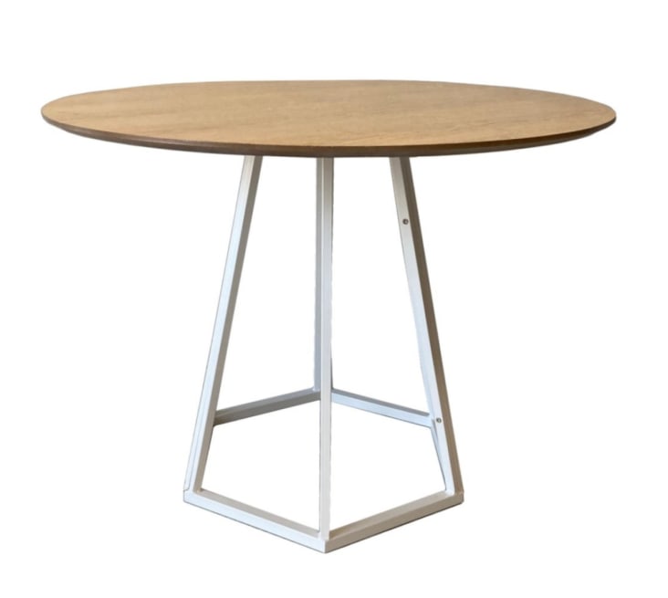 Tavolo da pranzo rotondo allungable 110-158x110 cm con pano rovere