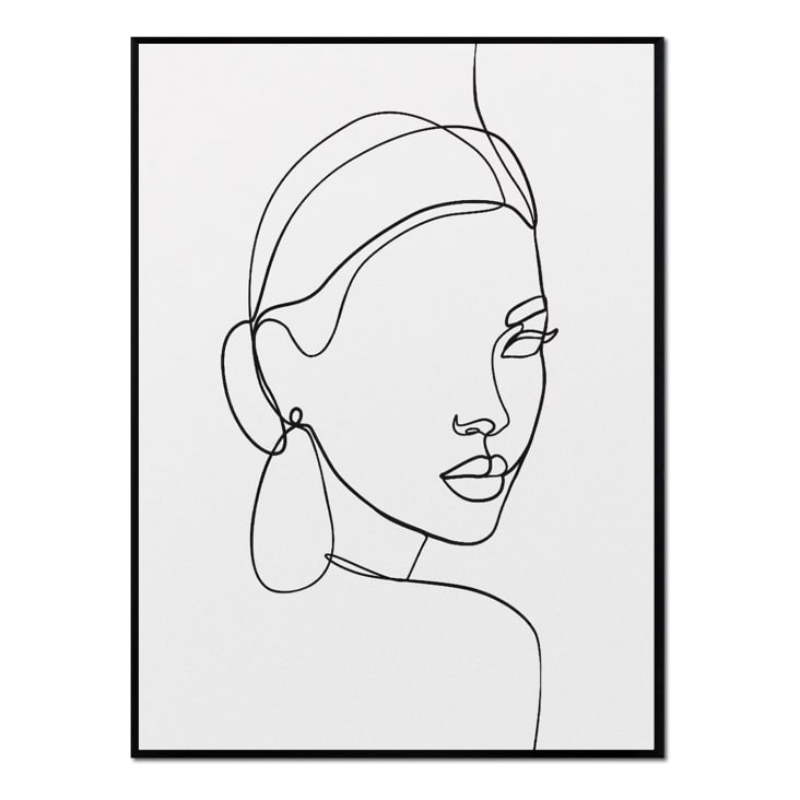 Poster con cornice nera - volto femminile - 30x40 Minimalismo