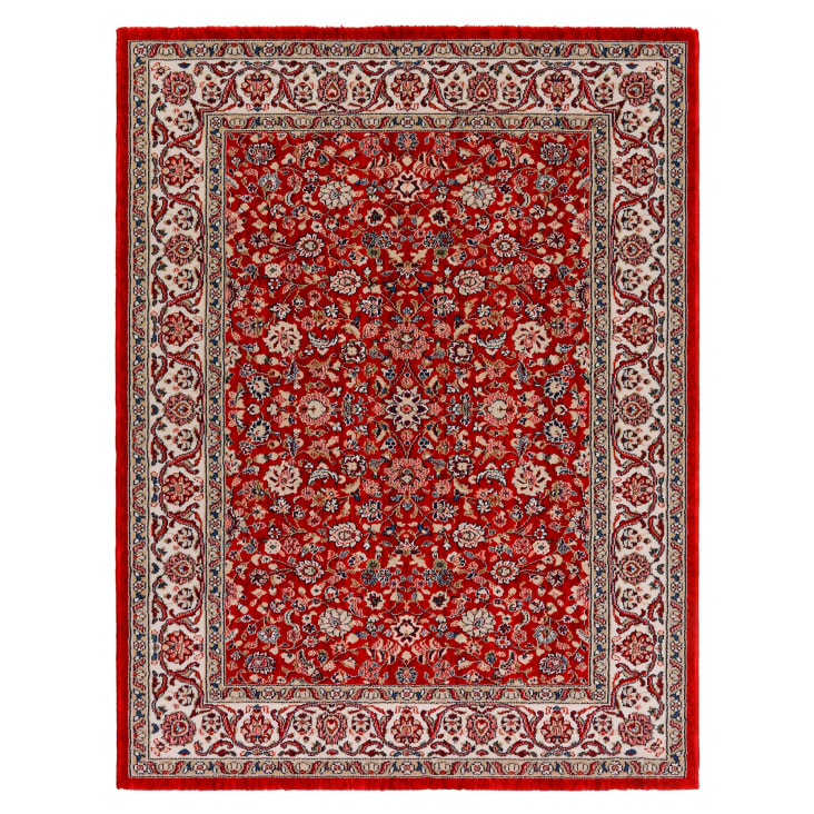 Alfombra de salón clásica rojo beige marrón gris 200x300 DUBAI