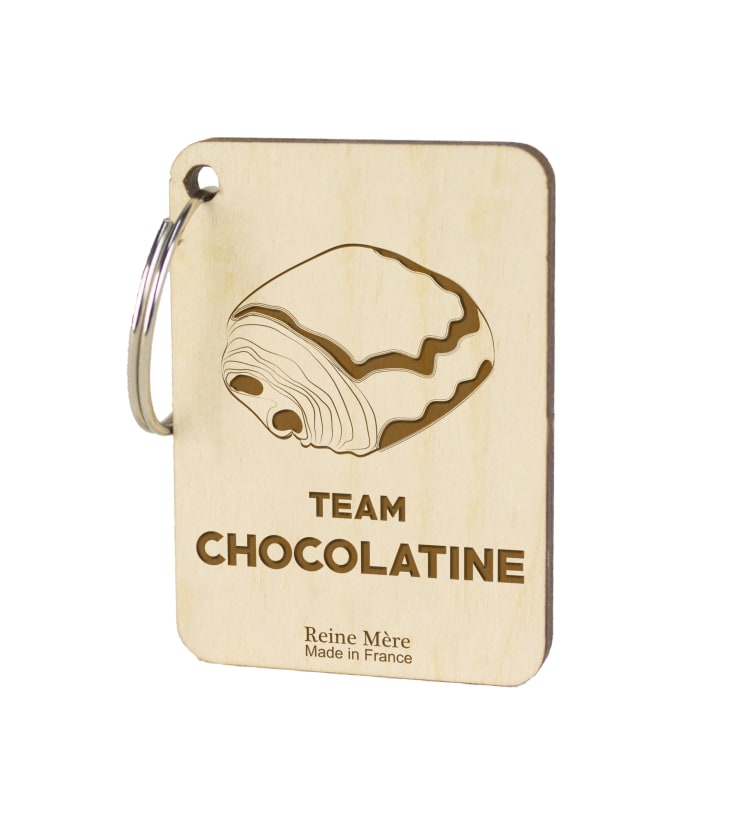 Porte-clés en bois de bouleau made in france Chocolatine