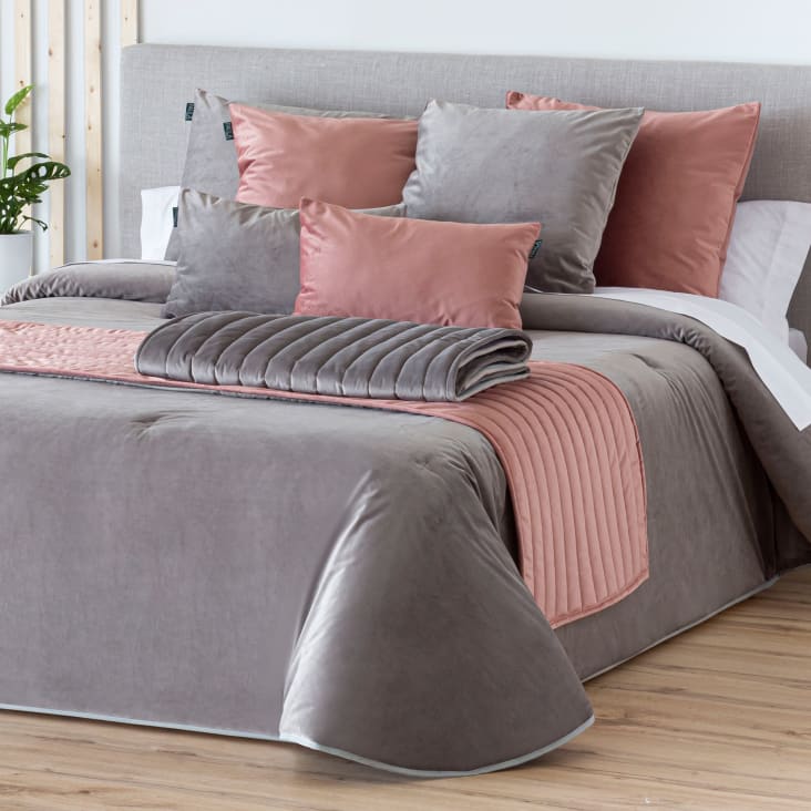 Pie de cama tejido rosa (para dos plazas)