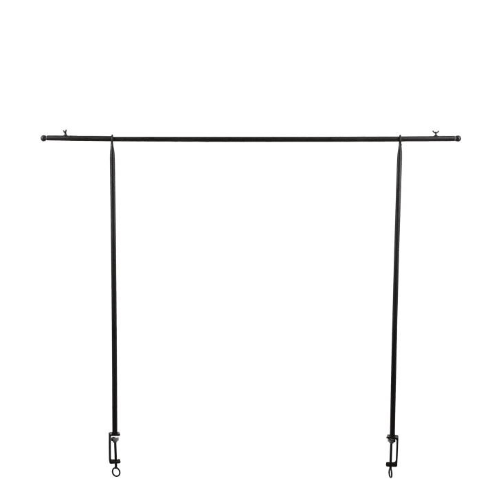 Barre décorative de table en métal noir ajustable 140 à 250 cm