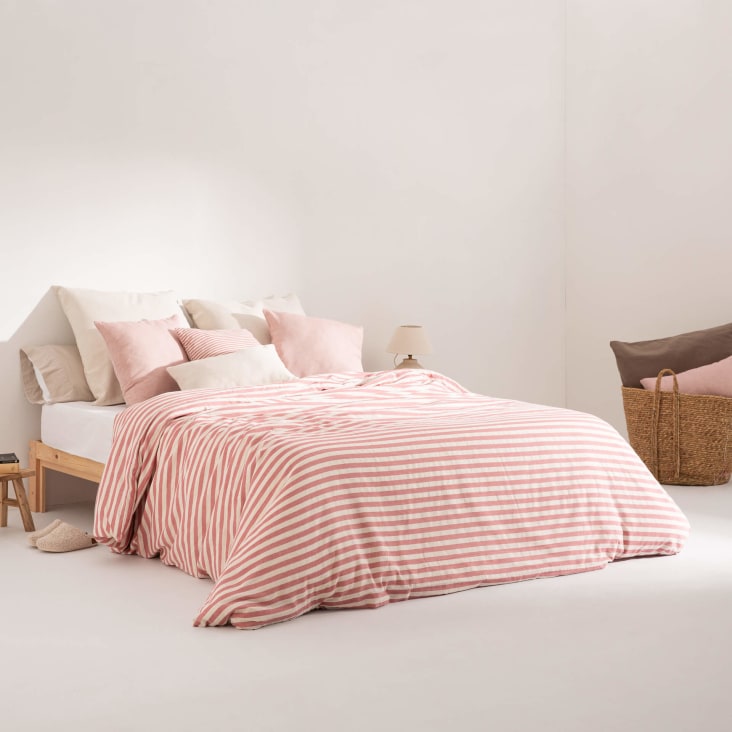 Edredón confort acolchado 200 gr jacquard rosa cama 135 (190x265 cm) LAZOS