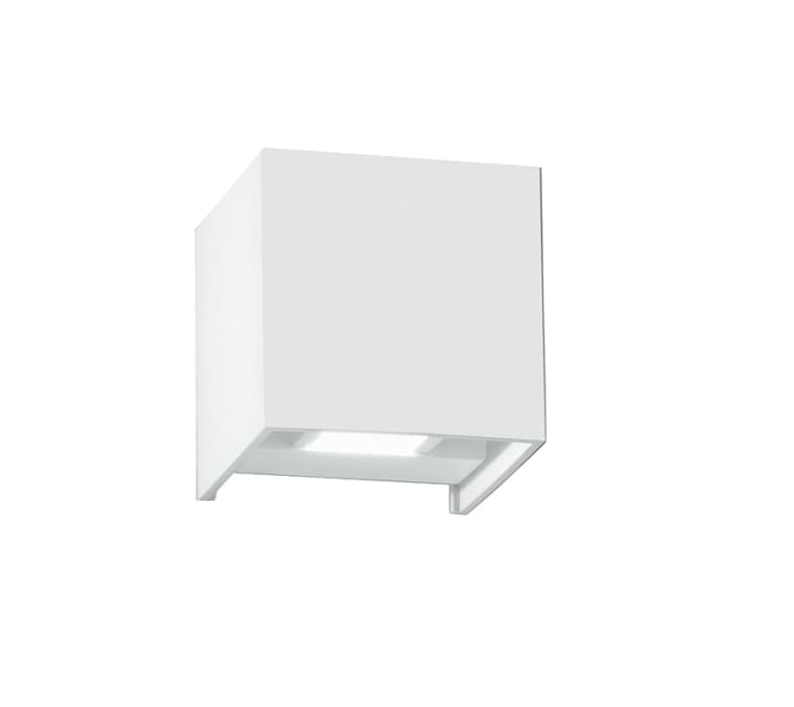 Applique LED da esterno in alluminio bianco biemissione 4000K 10x10cm. Alfa