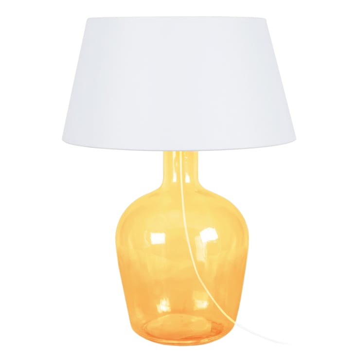 lampada da comodino vetro giallo e bianco BORDEAUX